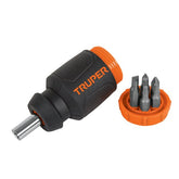 Kit destornillador tipo trompo + 7 puntas truper..